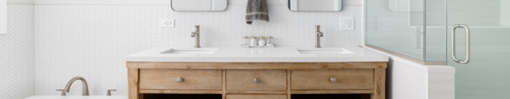 Bathroom vanity with double sinks